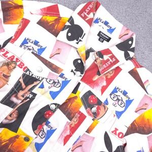 Pacsun Playboy Graphic Print‎ Denim Jacket Collared Button Up XS/S NWT